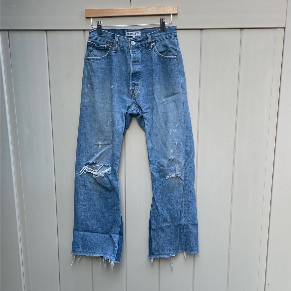 Re/Done Blue Distressed Women Jeans